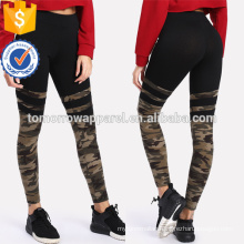 Camo Print Varsity Striped Leggings OEM/ODM Manufacture Wholesale Fashion Women Apparel (TA7042L)
